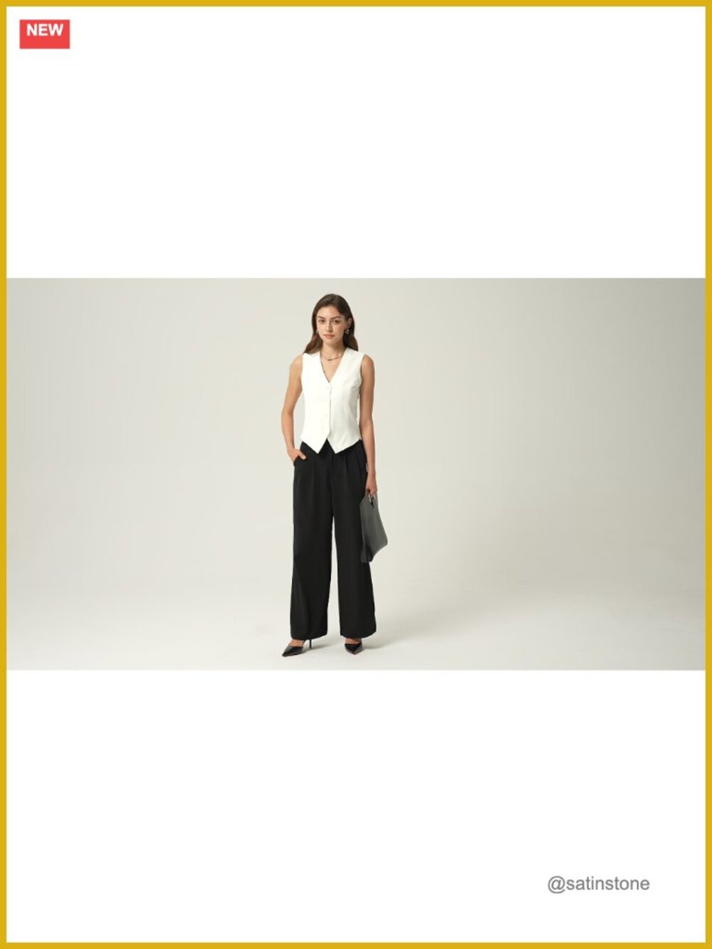 Sleeveless V Neck Button Down Summer Vest Business Casual Fitted Waistcoat - Picture 6 of 6